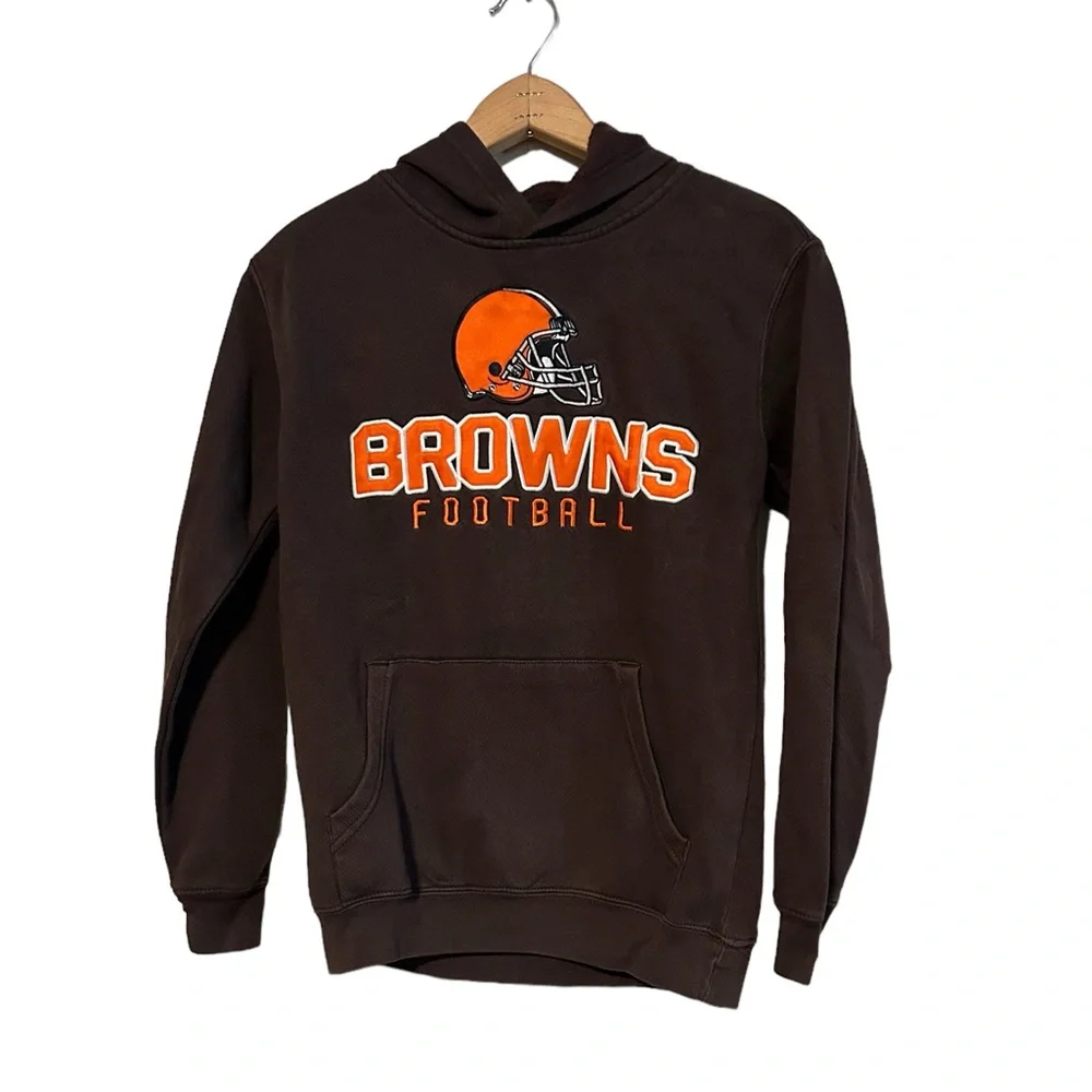 NFL Cleveland Browns Hoodie Sweatshirt Youth Size 10-12 Vintage Football